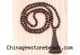 GMN8806 Hand-Knotted 8mm, 10mm Grade AA Red Tiger Eye 108 Beads Mala Necklace