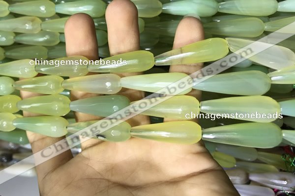 CAA2103 15.5 inches 10*30mm faceted teardrop agate beads