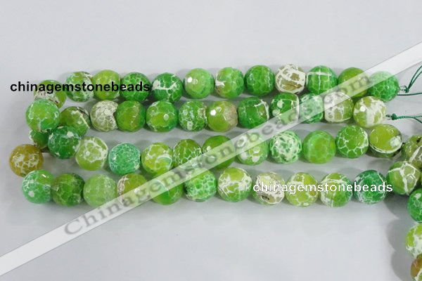 CAA374 15.5 inches 16mm faceted round fire crackle agate beads