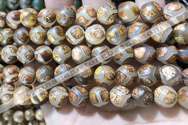 CAA3911 15 inches 10mm round tibetan agate beads wholesale