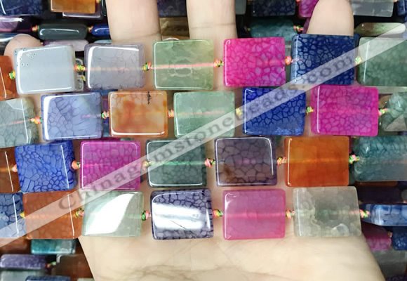 CAA4441 15.5 inches 14*18mm rectangle dragon veins agate beads