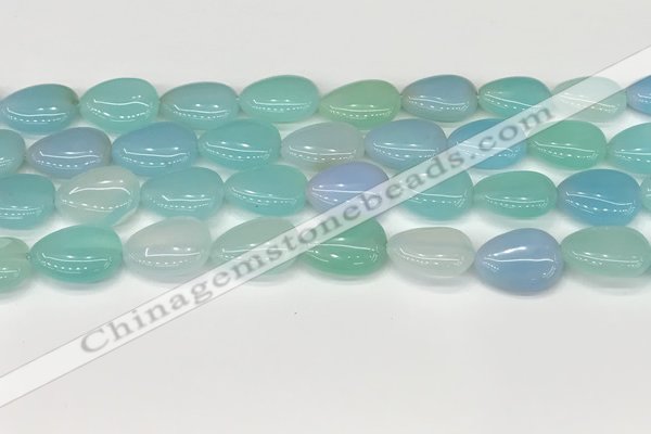 CAA4698 15.5 inches 12*16mm flat teardrop banded agate beads wholesale