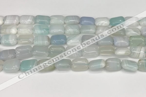 CAA4793 15.5 inches 10*14mm rectangle banded agate beads wholesale