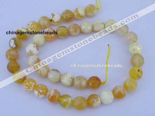 CAB967 15.5 inches 8mm faceted round fire crackle agate beads