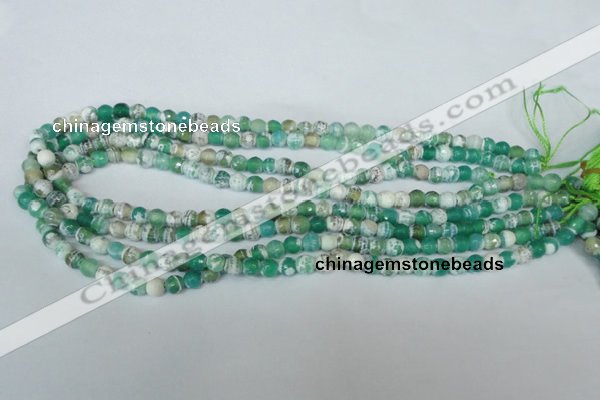 CAG1517 15.5 inches 8mm faceted round fire crackle agate beads