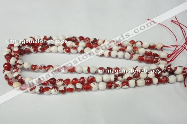 CAG2251 15.5 inches 6mm faceted round fire crackle agate beads