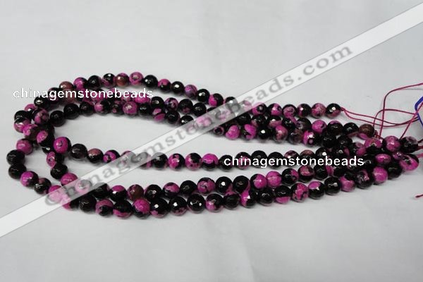 CAG2262 15.5 inches 8mm faceted round fire crackle agate beads