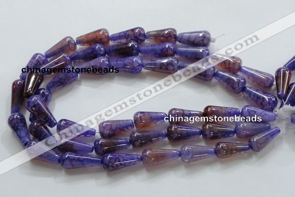 CAG249 15.5 inches 13*28mm teardrop dragon veins agate beads