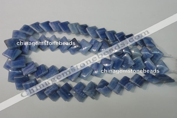 CAG4398 15.5 inches 18*18mm diamond dyed blue lace agate beads