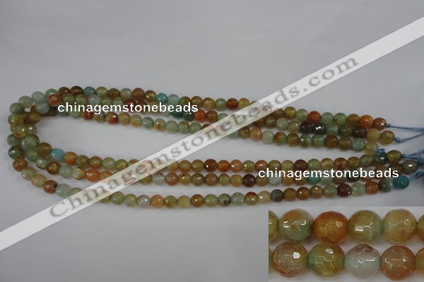 CAG4481 15.5 inches 6mm faceted round fire crackle agate beads