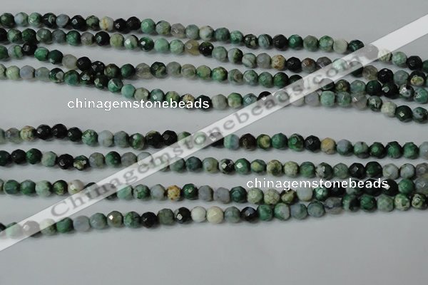 CAG4604 15.5 inches 4mm faceted round fire crackle agate beads