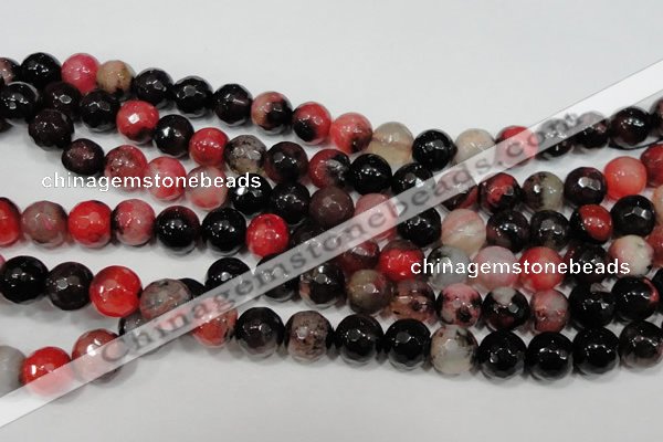 CAG4652 15.5 inches 8mm faceted round fire crackle agate beads