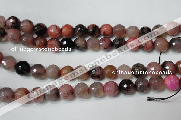 CAG4665 15.5 inches 10mm faceted round fire crackle agate beads