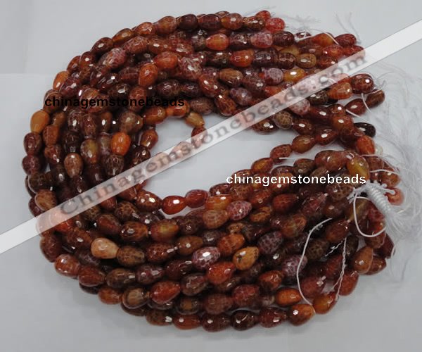 CAG587 15.5 inches 10*14mm faceted teardrop natural fire agate beads