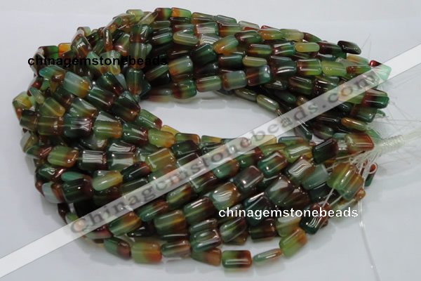 CAG790 15.5 inches 10*14mm rectangle rainbow agate gemstone beads