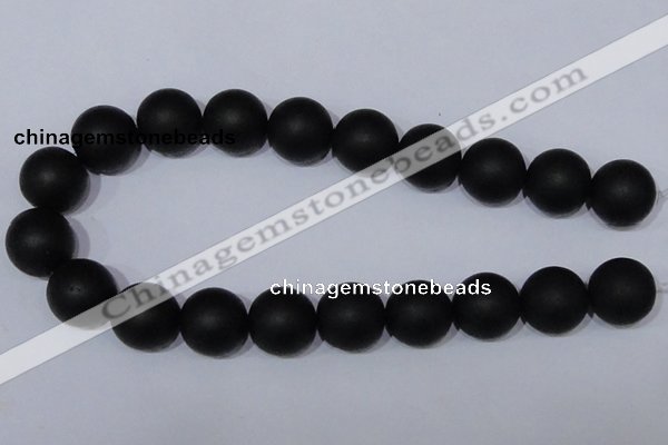 CBS09 15.5 inches 20mm round black stone beads wholesale