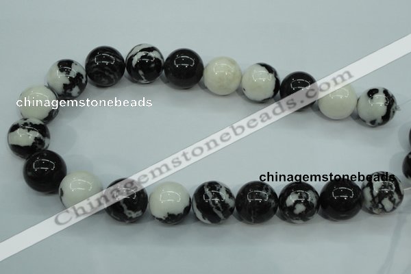 CBW108 15.5 inches 20mm round black & white jasper beads