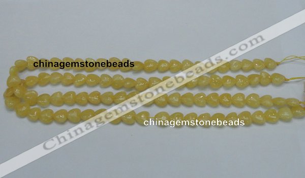 CCA11 15.5 inches 10*10mm heart yellow calcite gemstone beads