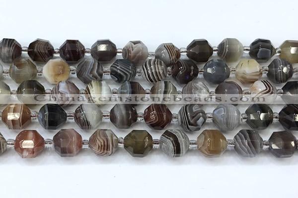 CCB1474 15 inches 9mm - 10mm faceted botswana agate beads