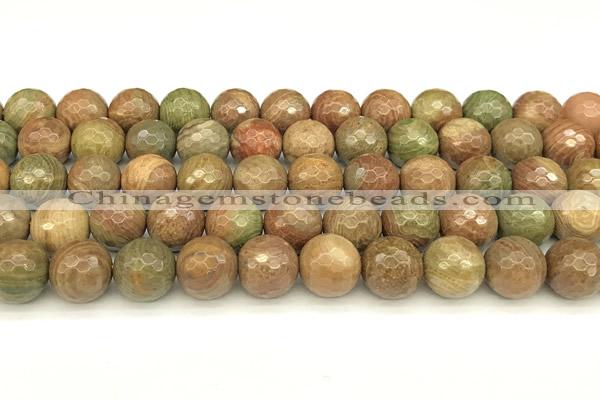 CCJ483 15 inches 10mm faceted round rainbow jasper beads