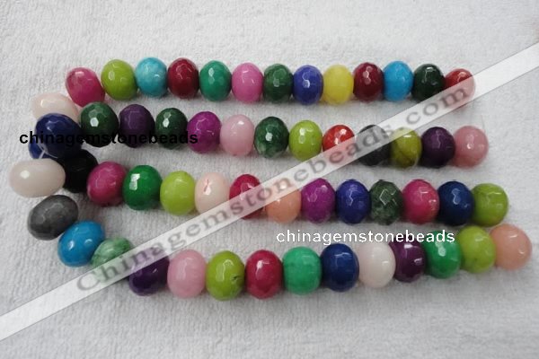 CCN1012 15.5 inches 10*14mm faceted rondelle multi colored candy jade beads