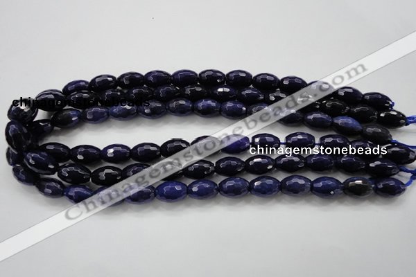 CCN1473 15.5 inches 10*14mm faceted rice candy jade beads wholesale