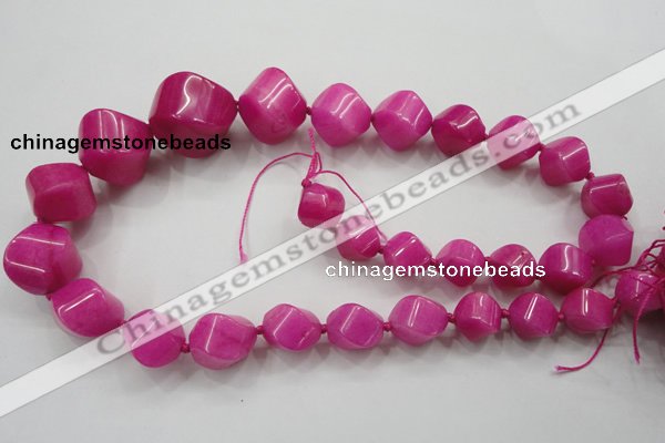 CCN1540 15.5 inches 10*14mm - 20*25mm twisted tetrahedron candy jade beads