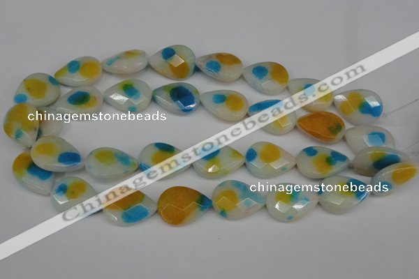 CCN2325 15.5 inches 18*25mm faceted flat teardrop candy jade beads