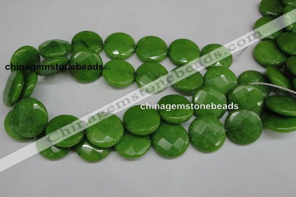 CCN262 15.5 inches 25mm faceted coin candy jade beads wholesale