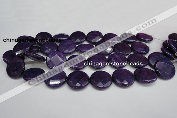 CCN268 15.5 inches 25mm faceted coin candy jade beads wholesale