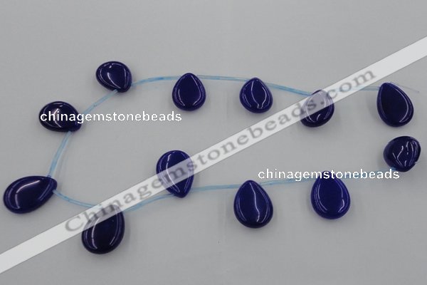 CCN2711 Top-drilled 18*25mm flat teardrop candy jade beads