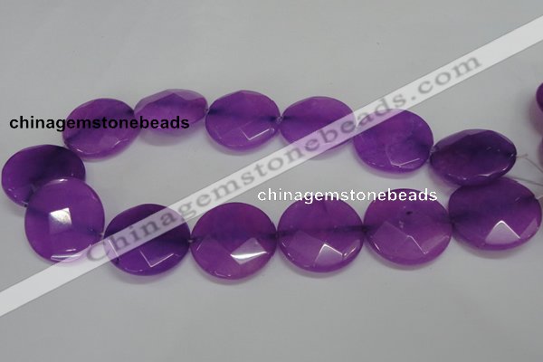 CCN285 15.5 inches 30mm faceted coin candy jade beads wholesale