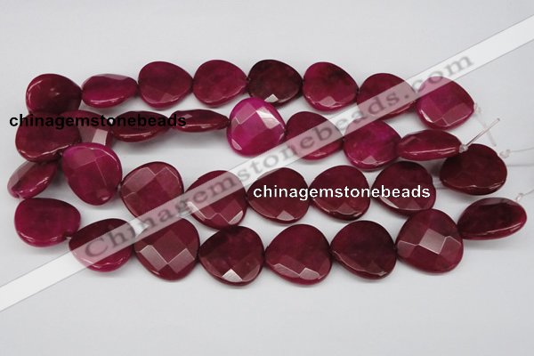 CCN374 15.5 inches 25*25mm faceted heart candy jade beads wholesale