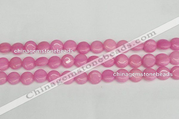 CCN3818 15.5 inches 14mm flat round candy jade beads wholesale