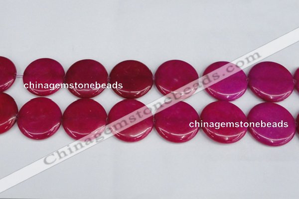 CCN3852 15.5 inches 35mm flat round candy jade beads wholesale