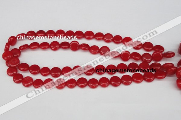 CCN476 15.5 inches 12mm flat round candy jade beads wholesale