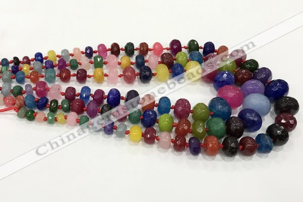 CCN5179 5*8mm - 14*20mm faceted rondelle candy jade graduated beads