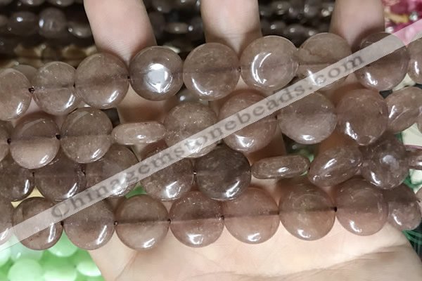 CCN5866 15 inches 15mm flat round candy jade beads Wholesale