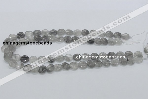 CCQ117 15.5 inches 12mm coin cloudy quartz beads wholesale