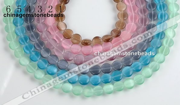 CCT04 10mm different color coin shape cats eye beads Wholesale