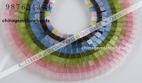 CCT11 Different color 6mm cube-shaped cats eye beads Wholesale