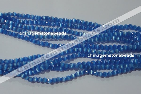 CCT326 15 inches 4mm faceted round cats eye beads wholesale