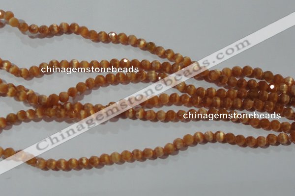 CCT344 15 inches 5mm faceted round cats eye beads wholesale