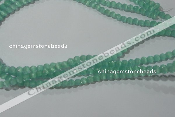 CCT345 15 inches 5mm faceted round cats eye beads wholesale