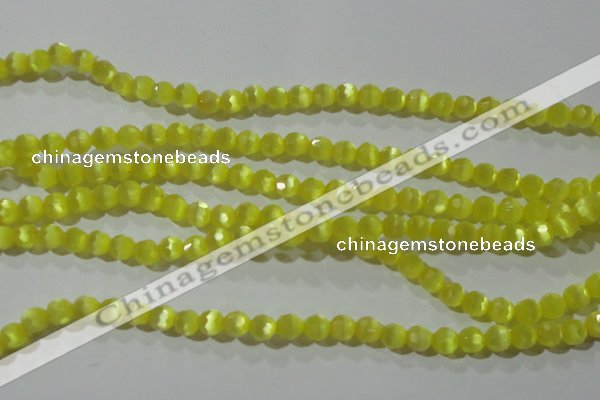 CCT357 15 inches 6mm faceted round cats eye beads wholesale