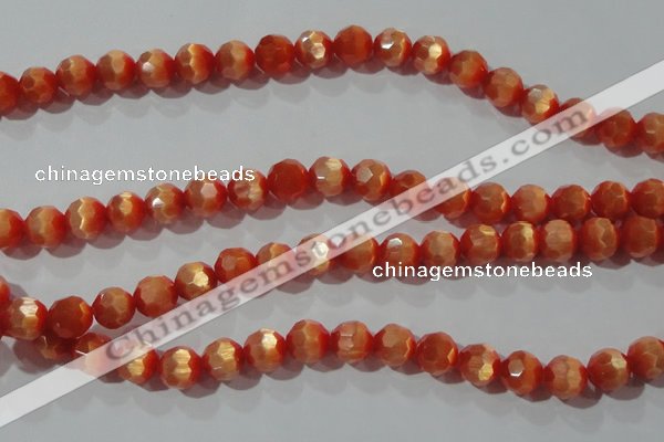 CCT373 15 inches 8mm faceted round cats eye beads wholesale