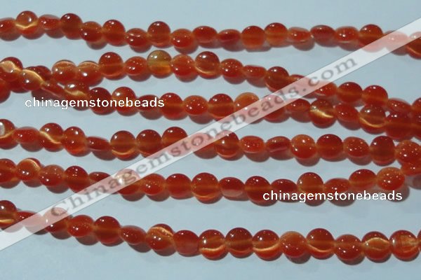 CCT454 15 inches 6mm flat round cats eye beads wholesale