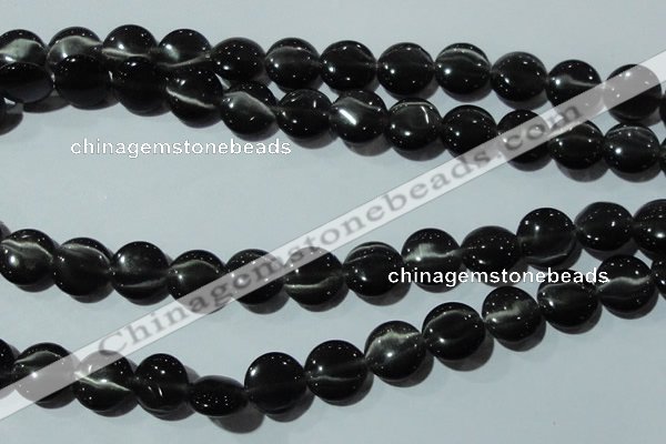 CCT529 15 inches 10mm flat round cats eye beads wholesale