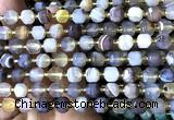 CCU1394 15 inches 6mm - 7mm faceted cube grey banded agate beads