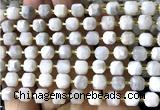 CCU1395 15 inches 6mm - 7mm faceted cube white crazy lace agate beads